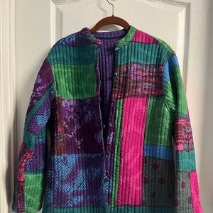 Colorful Reversible Patchwork Quilted Jacket